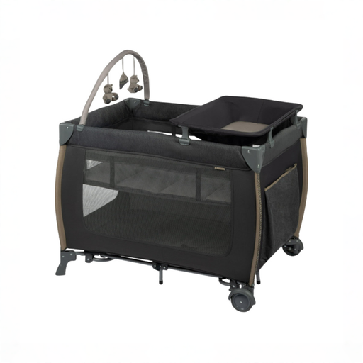 Shop Monbebe Play Yard with Full-Size Rocking Bassinet, Castle Point at GoodBuy Gear