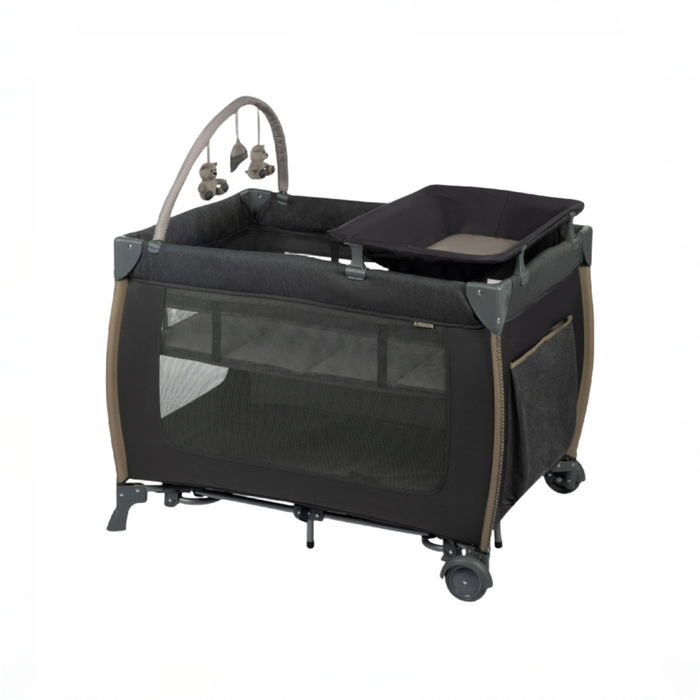 Shop Monbebe Play Yard with Full-Size Rocking Bassinet, Castle Point at GoodBuy Gear
