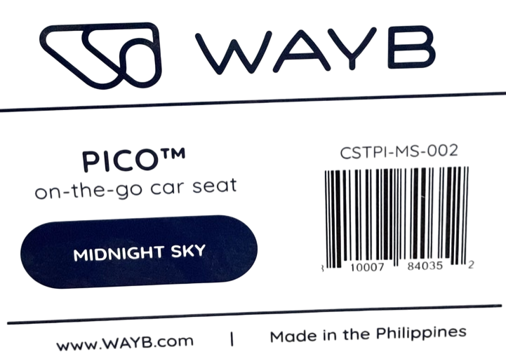 Shop WAYB Pico Portable Car Seat, 2023, Midnight Sky at GoodBuy Gear