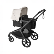 Shop Bugaboo Kangaroo Complete Stroller + Bassinet Bundle, 2025, Black Frame, Midnight Black, Misty White at GoodBuy Gear
