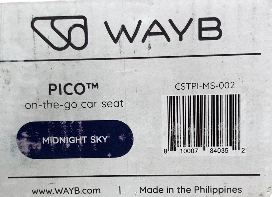 Shop WAYB Pico Portable Car Seat, 2024, Midnight Sky at GoodBuy Gear