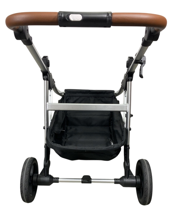 Mockingbird Single to Double Stroller Frame, 2023, Silver With Penny Leather