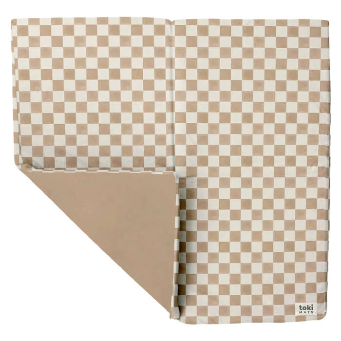 Shop Toki Kids Standard Padded Play Mat 40" x 40", Checker Toffee at GoodBuy Gear