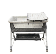 Shop Jojolam 5-in-1 Infant Bedside Crib with Changing Table, Gray at GoodBuy Gear