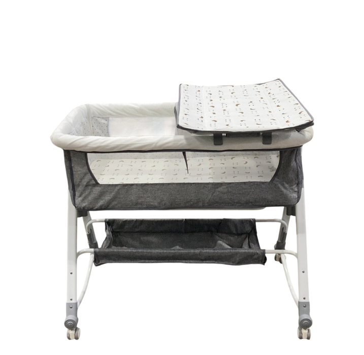 Shop Jojolam 5-in-1 Infant Bedside Crib with Changing Table, Gray at GoodBuy Gear