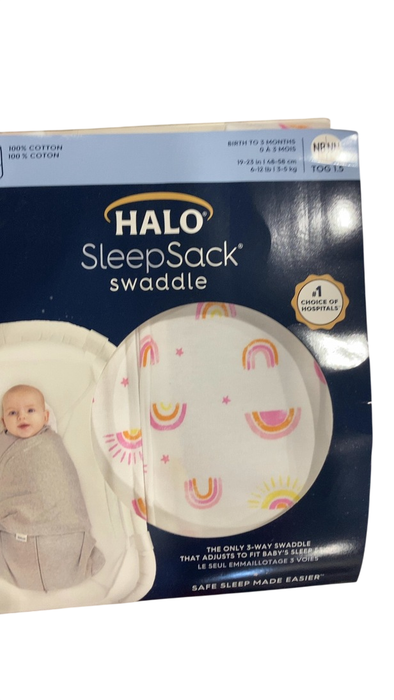 Shop Halo SleepSack Swaddle, Newborn, Sunshine Rainbows at GoodBuy Gear