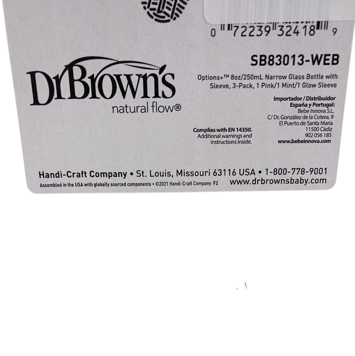 Shop Dr. Brown's Natural Flow Anti-Colic Options+ Narrow Glass Baby Bottles with Silicone Bottle Sleeve, 3 Pack, 8 oz, Pink, Mint, Glow at GoodBuy Gear