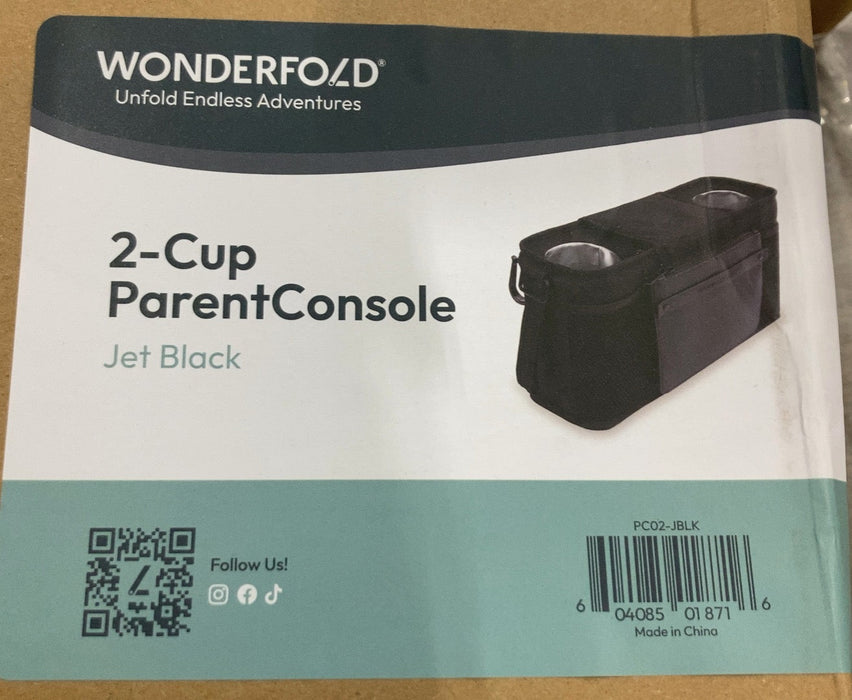 Wonderfold Parent Console, Jet Black, 2 Seater (2 Cup Holders)
