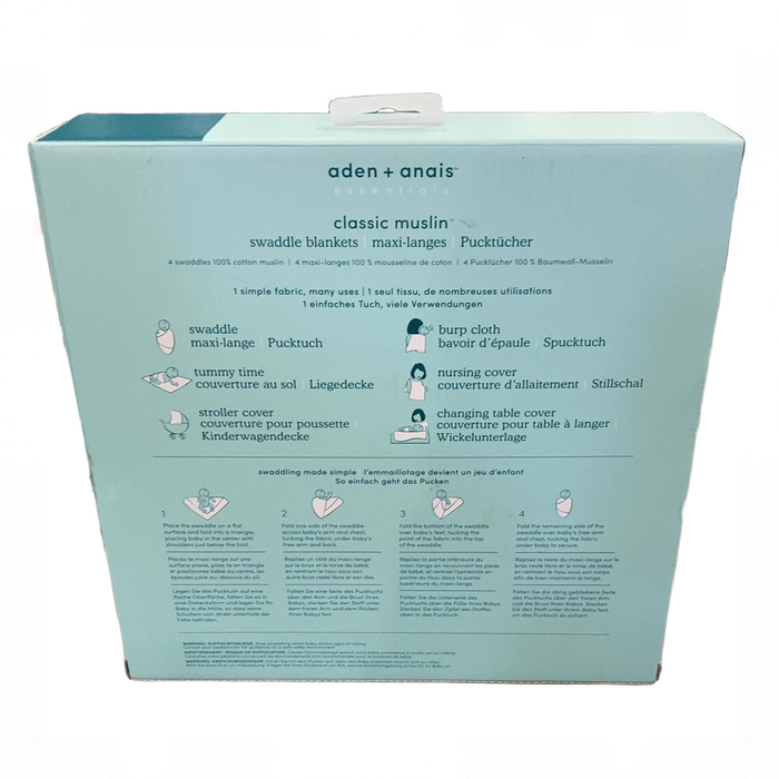 Shop Aden + Anais Cotton Muslin Swaddles Pack of 4, Dino Jungle at GoodBuy Gear