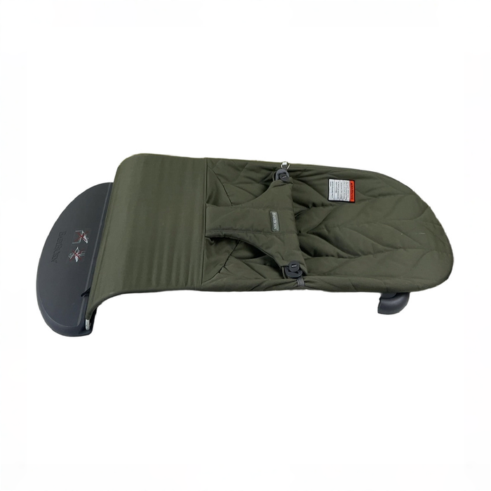 Shop BabyBjorn Bouncer Bliss, Dark Gray Frame, Dark Green Woven Petal Quilt at GoodBuy Gear