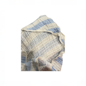 Shop HardNok Organic Muslin Hooded Baby Bath Towel 4 Piece Set, Blue Striped and White at GoodBuy Gear