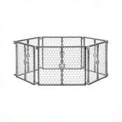 Shop Regalo 2-in-1 Plastic Play Yard and Safety Gate, Gray at GoodBuy Gear