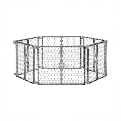 Shop Regalo 2-in-1 Plastic Play Yard and Safety Gate, Gray at GoodBuy Gear
