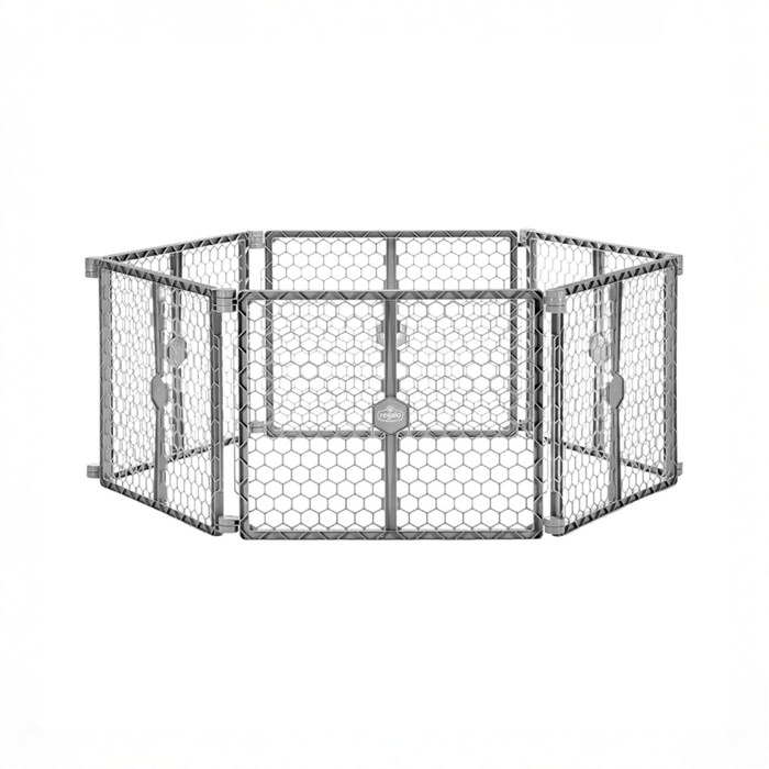 Shop Regalo 2-in-1 Plastic Play Yard and Safety Gate, Gray at GoodBuy Gear
