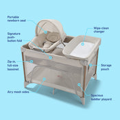 Shop Graco Pack n' Play Close2Baby Seat Lux Playard, Soft Almond at GoodBuy Gear