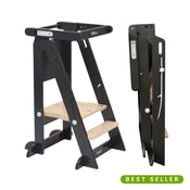 Shop Little Partners Learn ‘N Fold Learning Tower, Charcoal with Natural at GoodBuy Gear