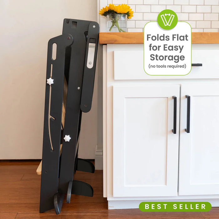 Little Partners Learn ‘N Fold Learning Tower, Charcoal with Natural