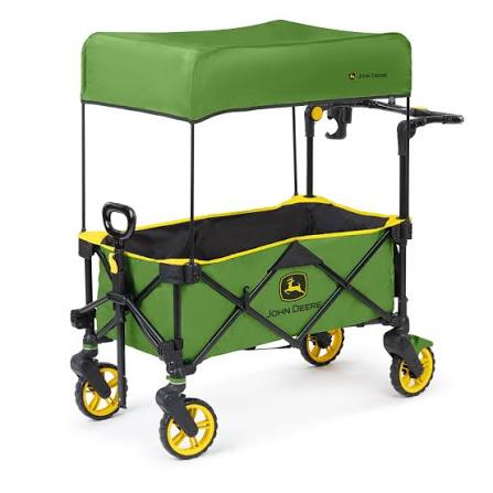 Shop Bright Starts John Deere Pop 'N Ride Stroller Wagon, Green & Yellow at GoodBuy Gear