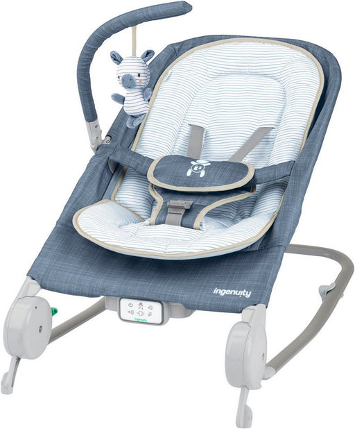 Shop Ingenuity Happy Belly Rock-to-Bounce Massage Seat, Chambray at GoodBuy Gear