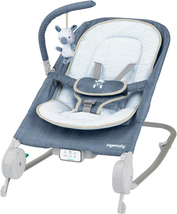 Shop Ingenuity Happy Belly Rock-to-Bounce Massage Seat, Chambray HIDDEN REQ 6/16 JL at GoodBuy Gear