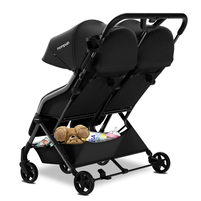 Mompush Lithe Double Stroller, 2025, Black