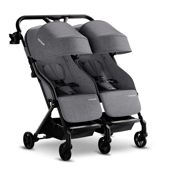 Shop Mompush Lithe Double Stroller, 2026, Grey at GoodBuy Gear