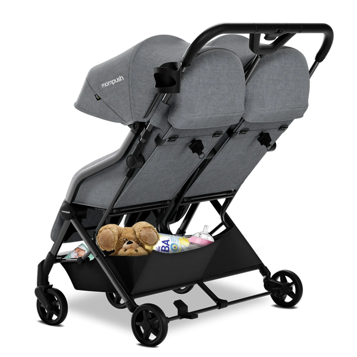 Mompush Lithe Double Stroller, 2026, Grey