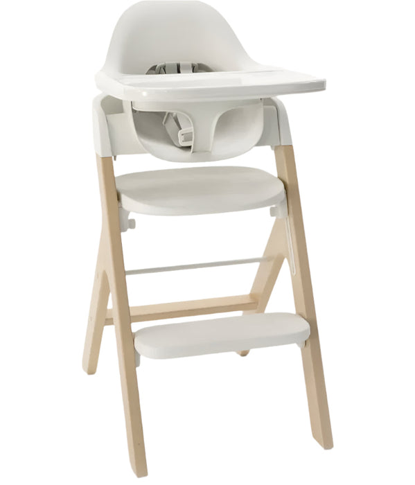 Mockingbird High Chair, Natural Beech, White