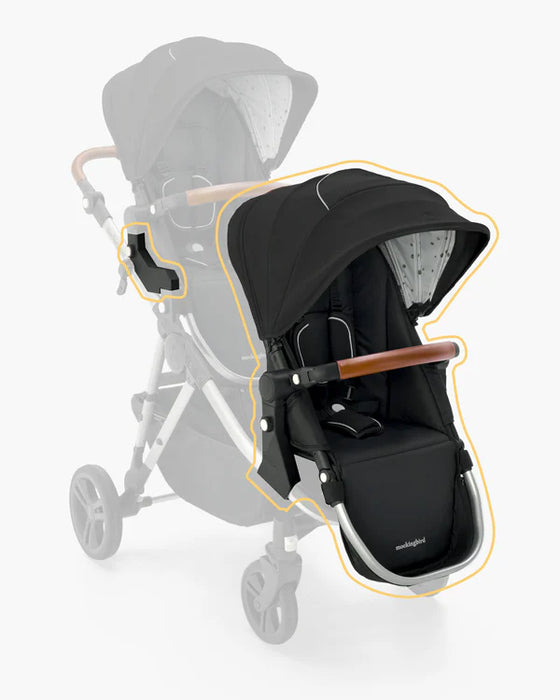 Shop Mockingbird 2nd Seat Kit 2.0, Silver with Penny Leather, Watercolor Drops, Black at GoodBuy Gear