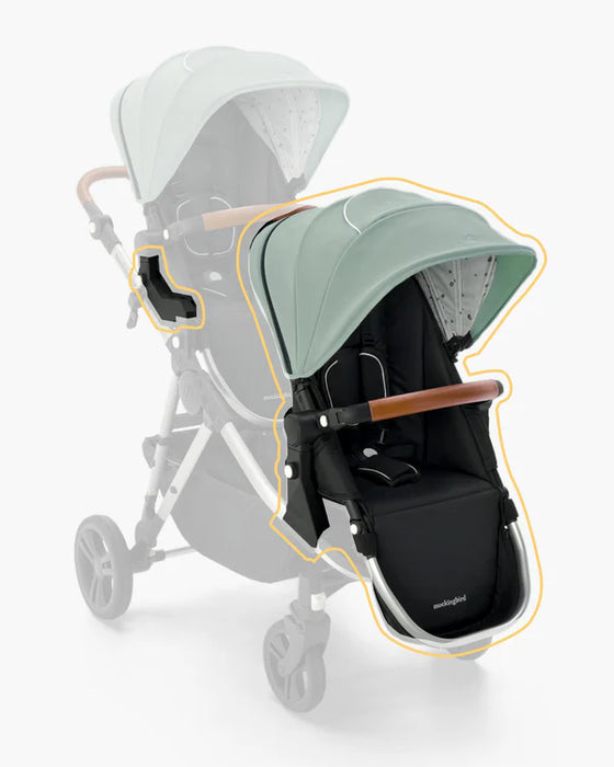 Shop Mockingbird 2nd Seat Kit 2.0, Silver with Penny Leather, Watercolor Drops, Sage at GoodBuy Gear