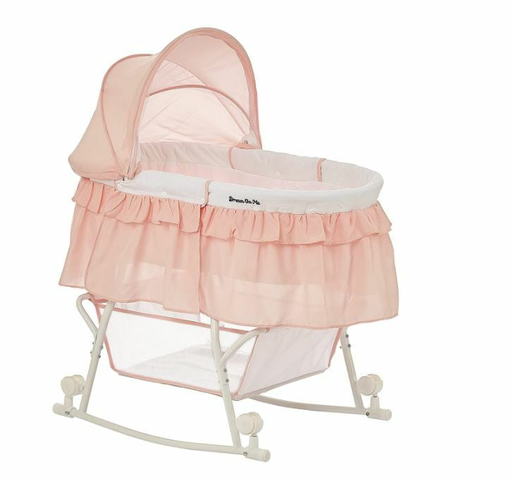 Dream On Me Lacy Portable 2-in-1 Bassinet, Rose Quartz