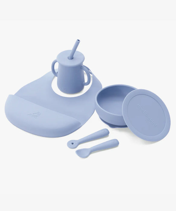 Mockingbird Early Eaters Dishware Set, Sky Blue