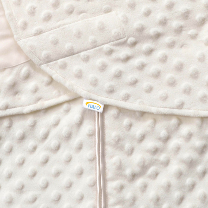 Halo Sleepsack Swaddle Plushy Dot Velboa 3.0 TOG, Cream, Newborn