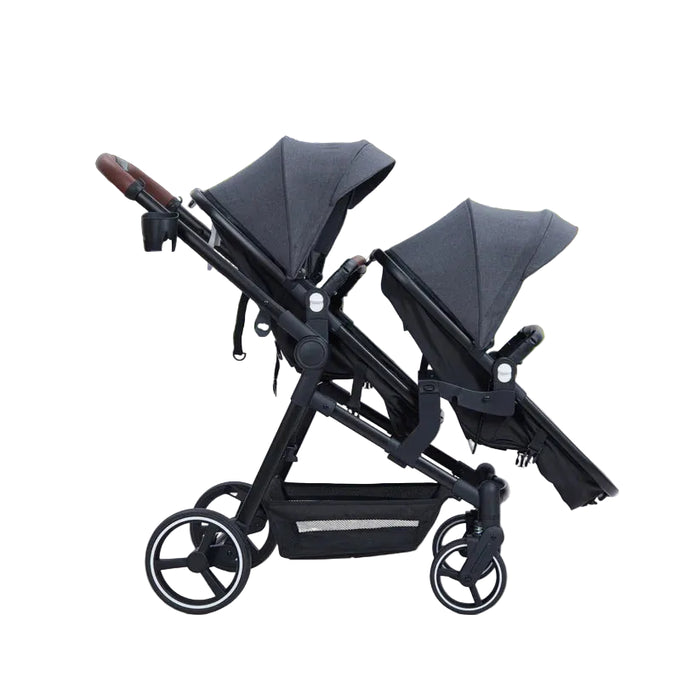 Garvee Tandem Double Stroller, Dark Grey