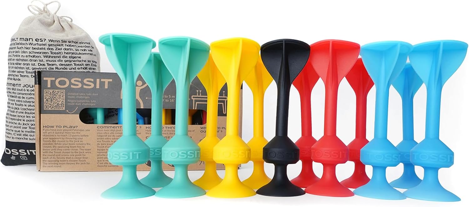 TOSSIT Game Family Pack, Red Cyan Light Blue Yellow