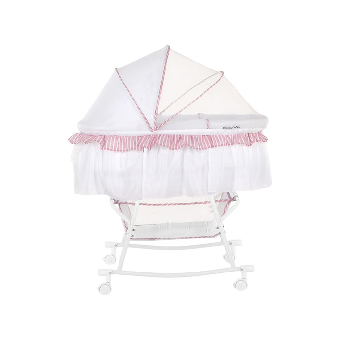 Dream On Me Lacy Portable 2-in-1 Bassinet, Pink and White
