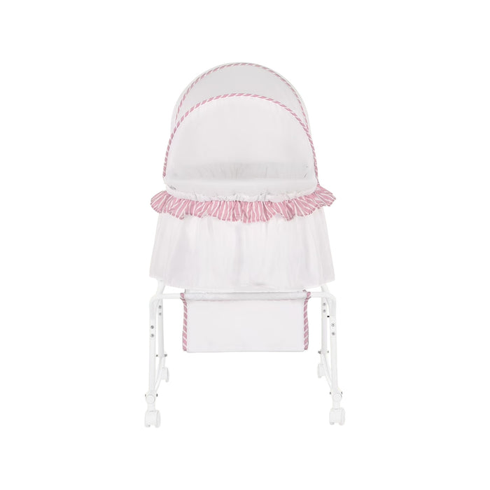 Dream On Me Lacy Portable 2-in-1 Bassinet, Pink and White