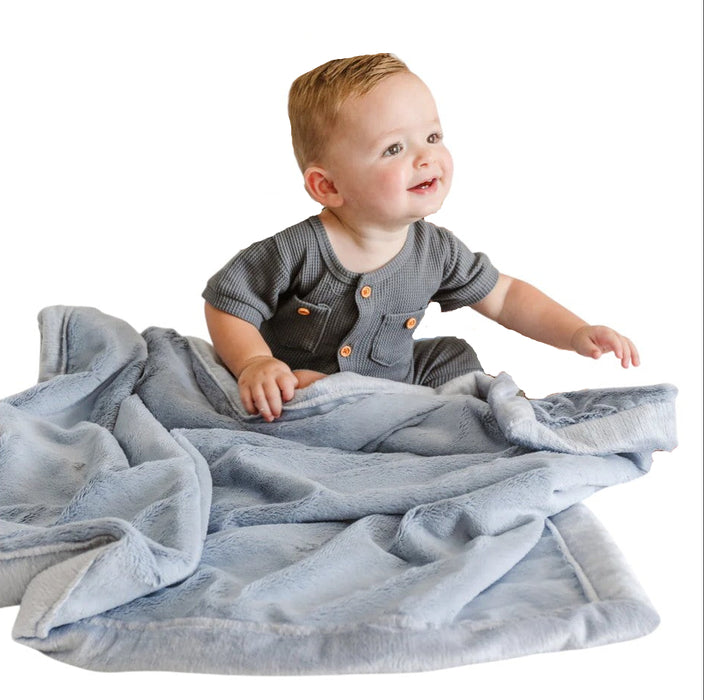 Saranoni Lush Receiving Blankets (30"x40"), Storm Cloud