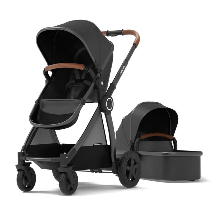 Mompush Ultimate 2 Baby Stroller with Bassinet, 2026, Black with Black Frame