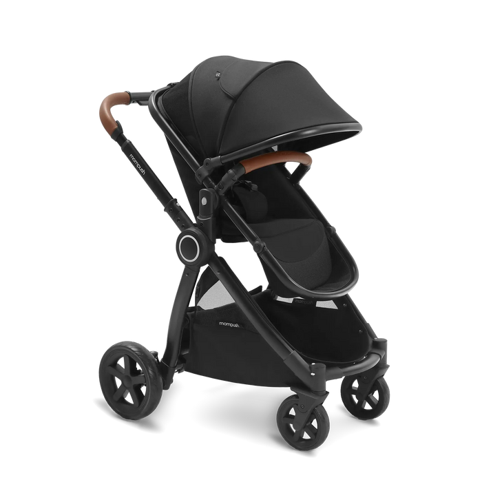 Mompush Ultimate 2 Baby Stroller Only, Black with Black Frame, 2024