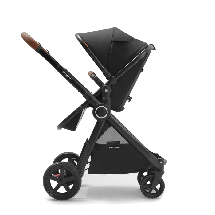 Mompush Ultimate 2 Baby Stroller Only, Black with Black Frame, 2024