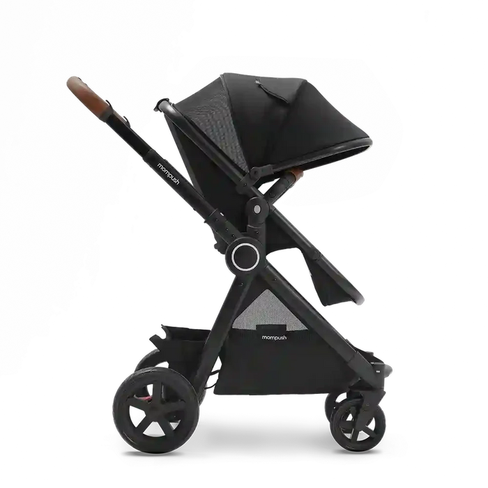 Mompush Ultimate 2 Baby Stroller Only, Black with Black Frame, 2024