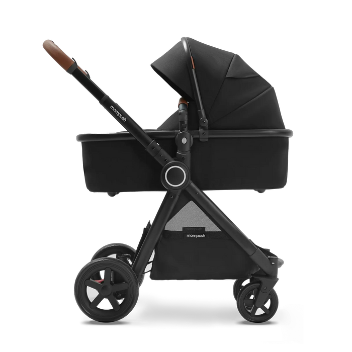 Mompush Ultimate 2 Baby Stroller with Bassinet, 2026, Black with Black Frame