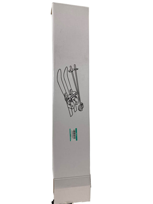 secondhand Odoland Kid's Beginner Snow Skis and Poles, Dark Blue