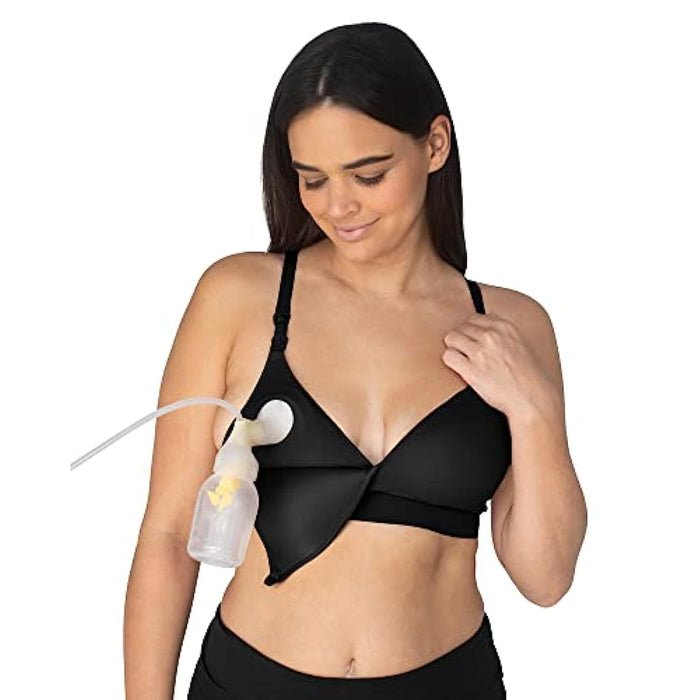 Shop Kindred Bravely Minimalist Hands-Free Pumping And Nursing Plunge Bra, Small, Busty, Black at GoodBuy Gear