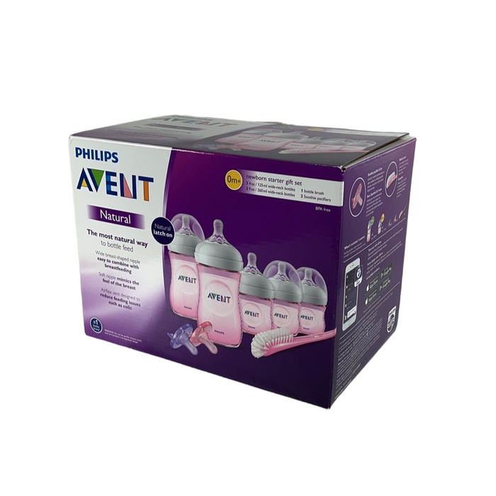 secondhand Philips Avent Natural Baby Bottle Newborn Starter Gift Set, Pink