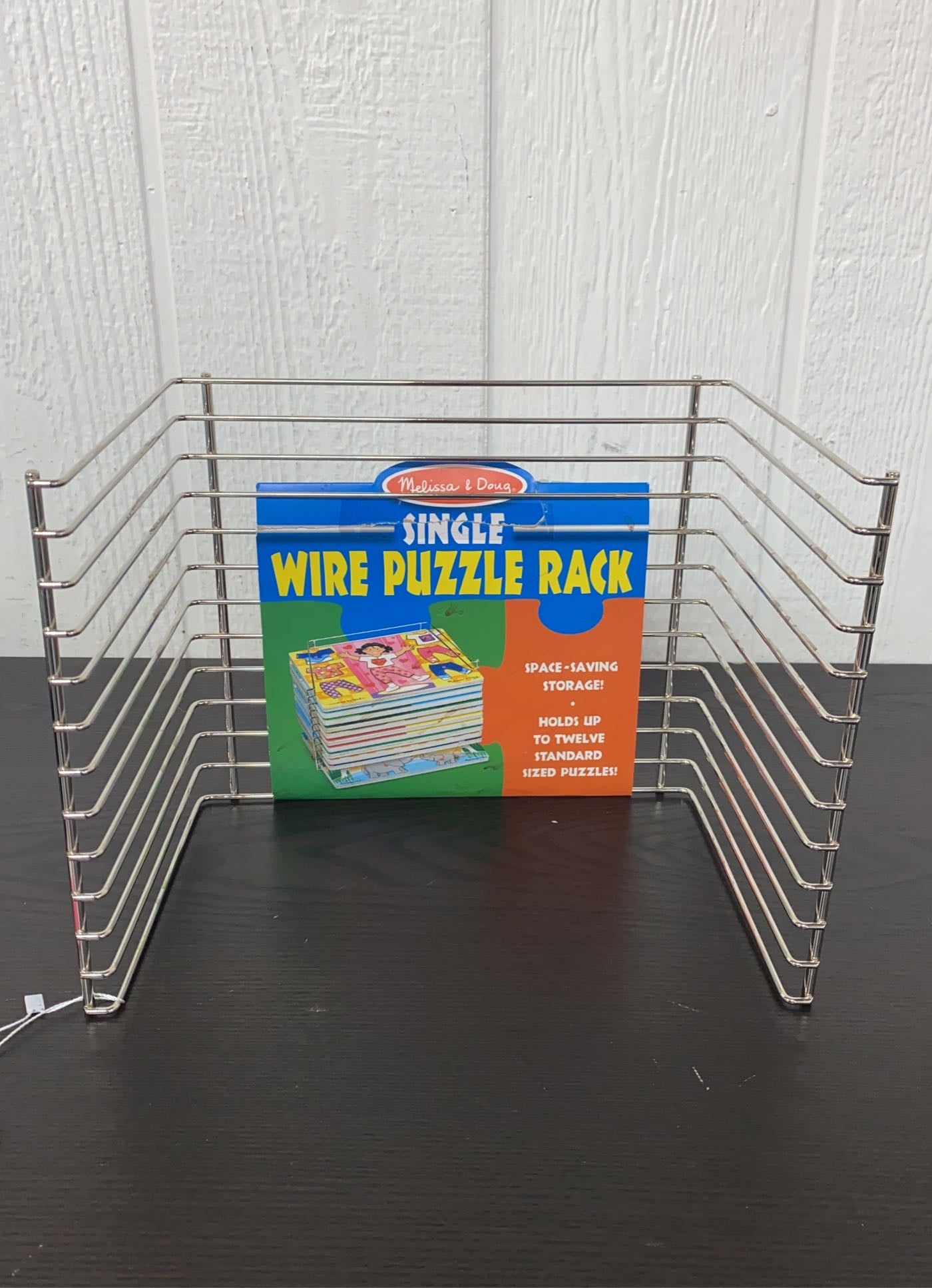 Melissa & Doug Puzzle Storage Rack - Wire Rack Holds 12 Puzzles