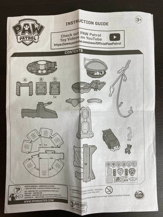 used Paw Patrol Mighty Pups Super PAWs Lookout Tower Playset