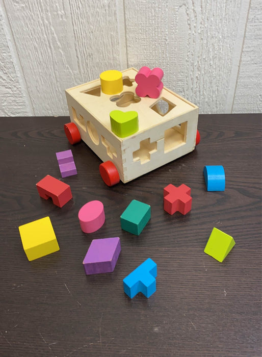 secondhand Wooden Shape Sorter, Pull Along