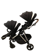 secondhand Mockingbird Single to Double Stroller, 2021, Silver/Brown, Watercolor Drops And Windowpane , Black